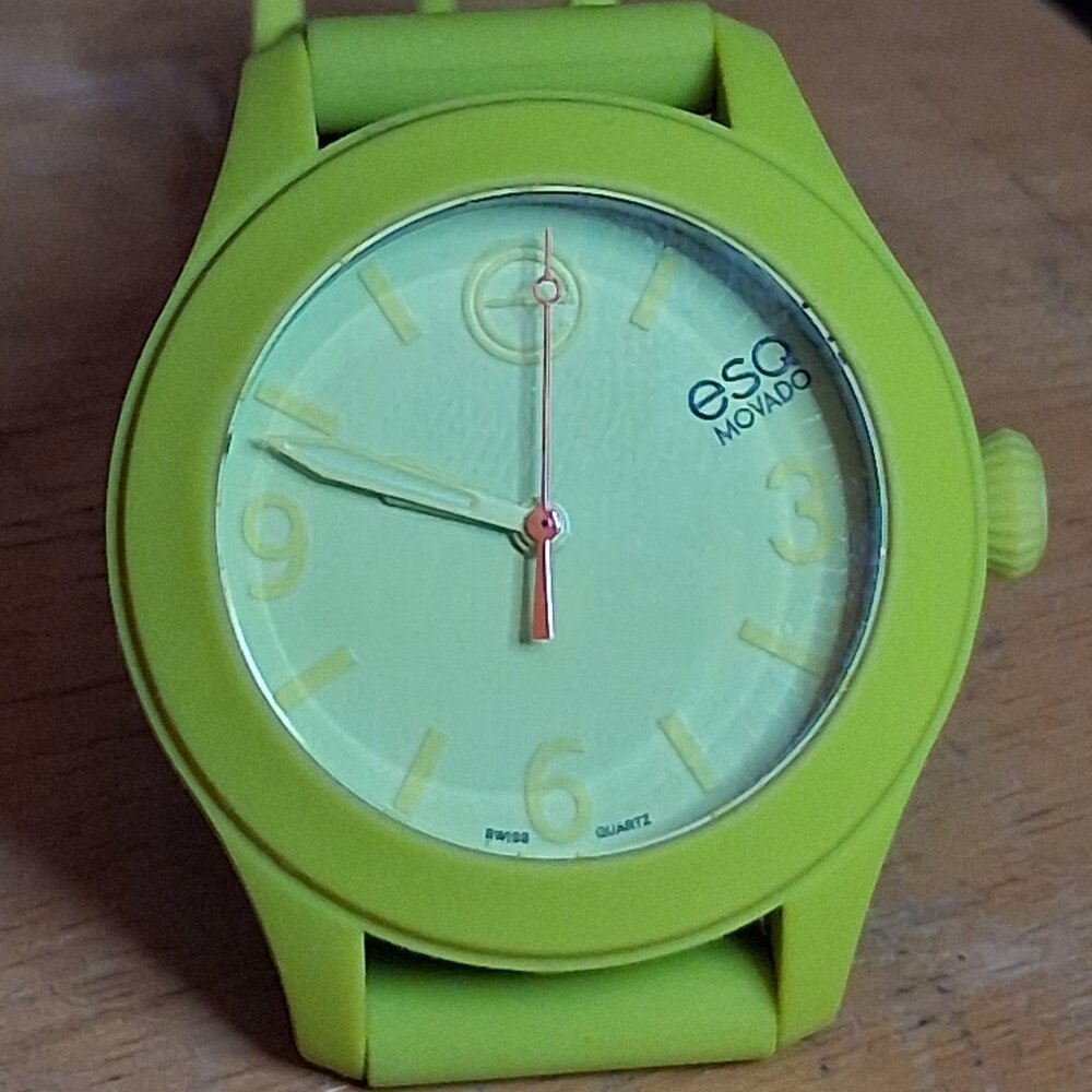 Swiss ESQ by Movado Ladies Quartz Neon Lime Green